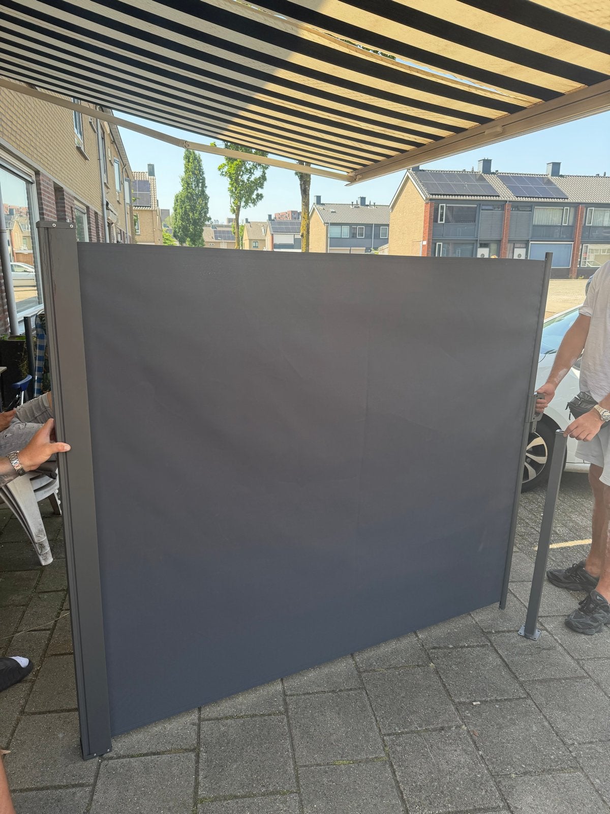 Nieuw grijs windscherm - 3 meter uitval, Tuin en Terras, Ophalen of Verzenden, Nieuw