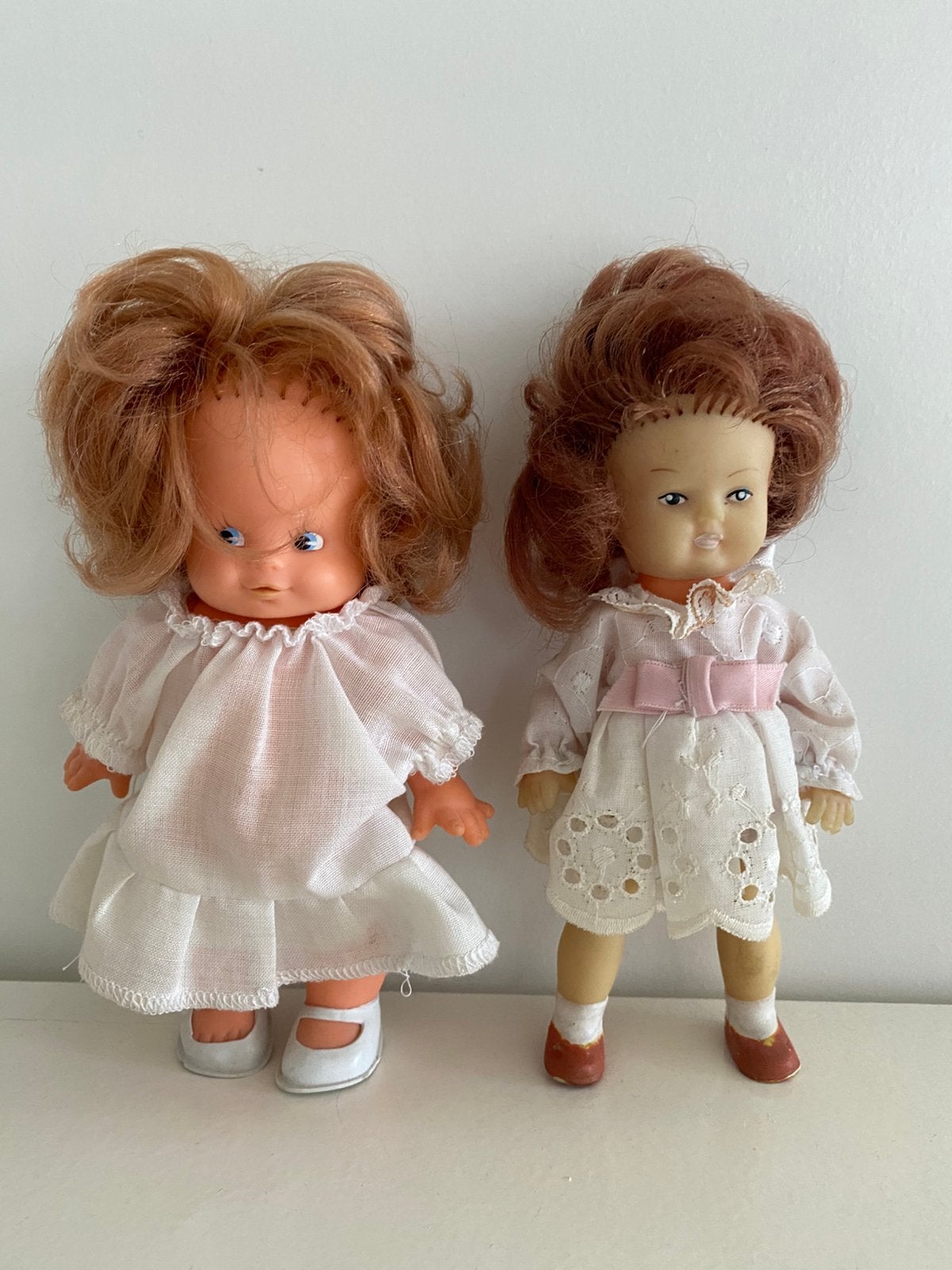 Antieke rubberen popjes inclusief originele kleertjes 16 cm, Ophalen of Verzenden, Zo goed als nieuw, Pop
