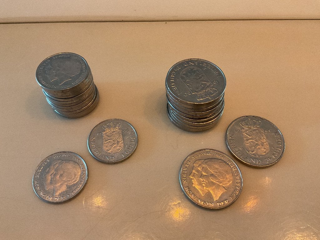 15 guldens, 12 rijksdaalders dubbelkop 1980, Ophalen, Koningin Juliana, Overige waardes, Setje