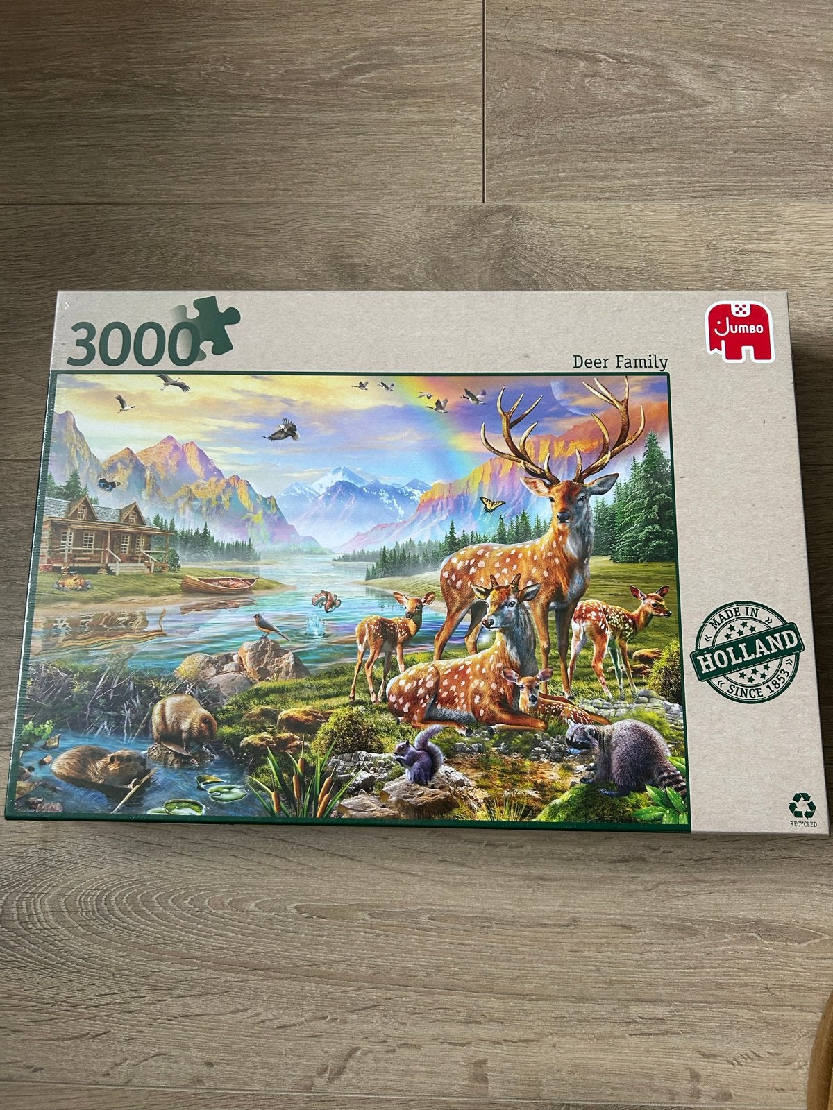 Nieuwe Jumbo Puzzel 3000 stukjes - Deer Family, Ophalen of Verzenden, Meer dan 1500 stukjes, Nieuw, Legpuzzel