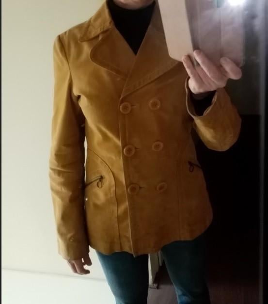 Prachtige suede okergele jas maat L, Vero Moda, Geel, Maat 42/44 (L), Ophalen of Verzenden