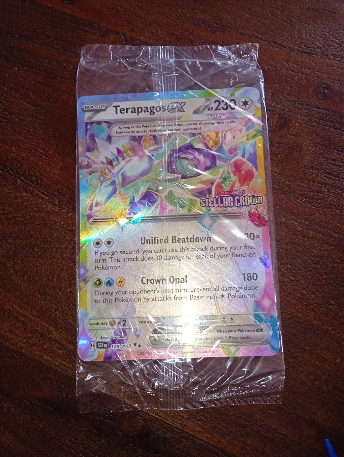 Terapagos ex Stellar Crown Jumbo kaart 128/142, Ophalen of Verzenden, Zo goed als nieuw, Overige typen, Foil