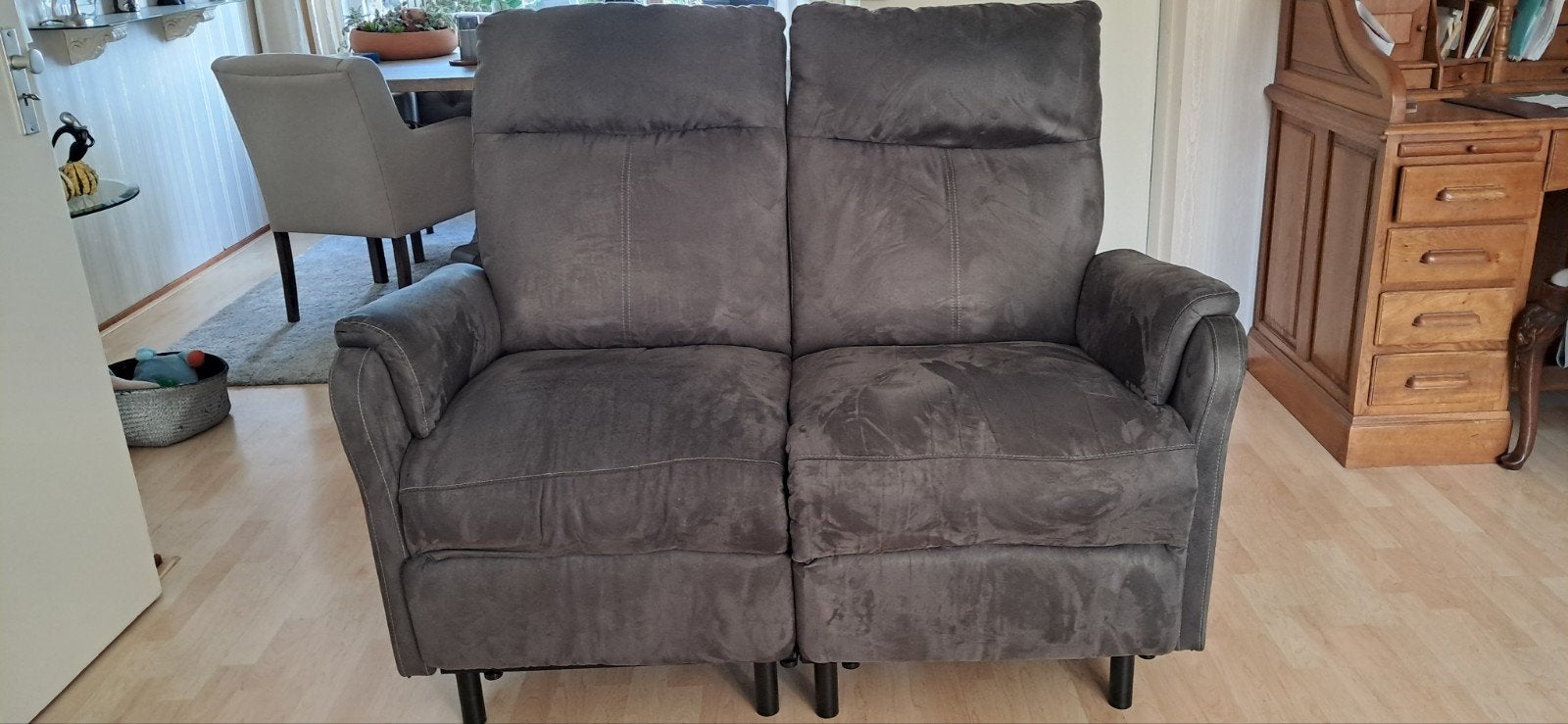 2 zits bankje.Grijs., Ophalen, Tweepersoons, 75 tot 100 cm, Minder dan 150 cm