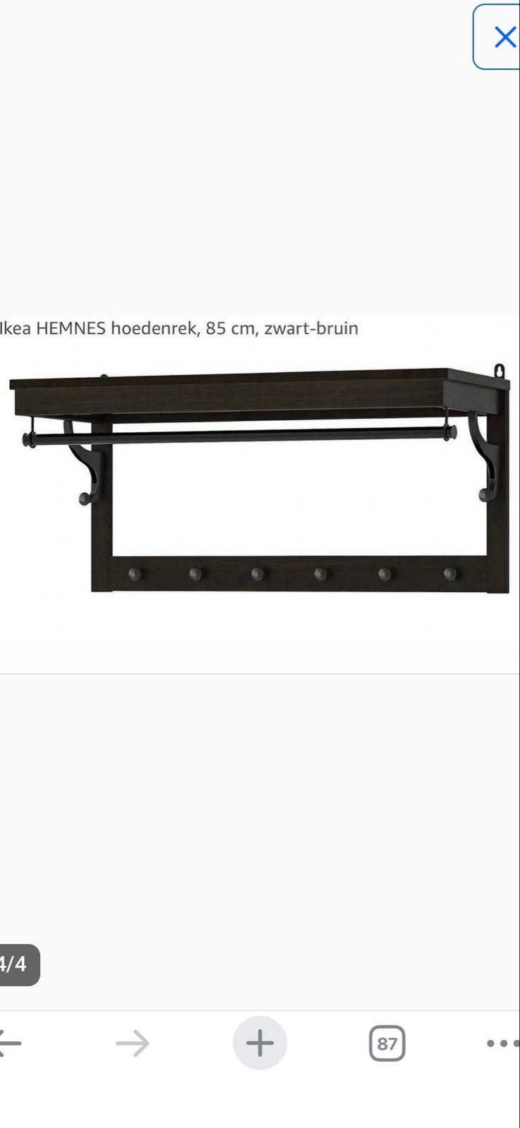 Zo goed als nieuwe IKEA HEMNES hoedenrek/kapstok, Huis en Inrichting, Woonaccessoires | Kapstokken, Zo goed als nieuw, Minder dan 100 cm