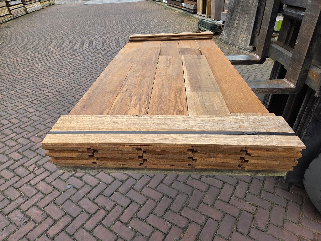 9,48 m² geschaafd zweeds Rabat – Hardhout - nr: HP147, Tuin en Terras, Palen, Balken en Planken, Ophalen, Planken, Nieuw, Hardhout