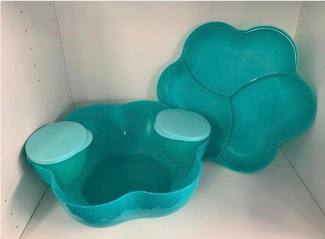 Chip n dip schaal tupperware NIEUW, Ophalen of Verzenden, Nieuw, Blauw, Schaal