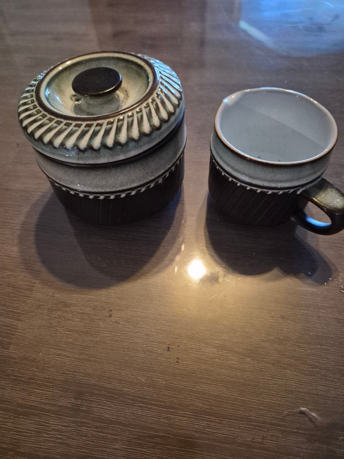Vintage Denby England suikerpot en melkkan, Ophalen