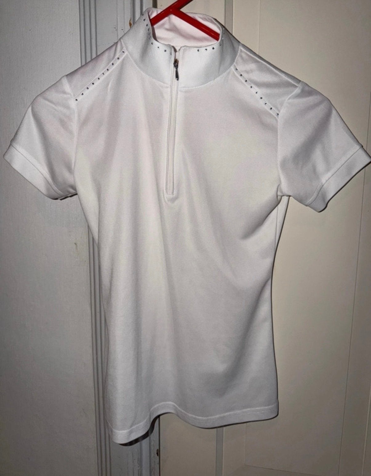 Wedstrijdshirt met korte mouwen en rits, Dieren en Toebehoren, Ophalen of Verzenden, Zo goed als nieuw, Dressuur, Bovenkleding