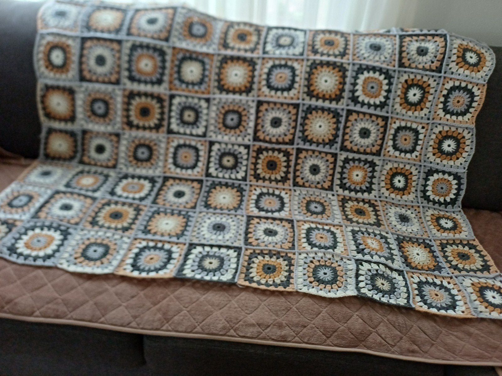 gehaakte deken-sprei-plaid nieuw, 120 cm, Gehaakt, Acryl, Nieuw