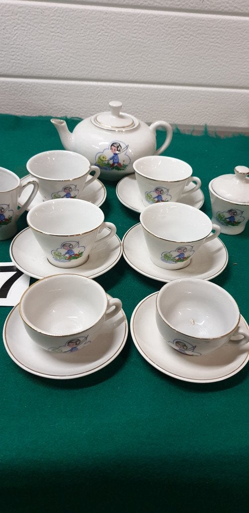Mini servies visser, 15-delig compleet, Ophalen of Verzenden