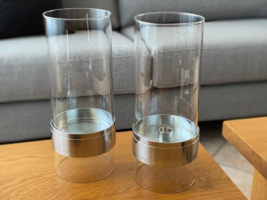 Kaarsen kandelaars bestaande uit 3 delen, zgan, Verzenden, Zo goed als nieuw, Glas, Kandelaar