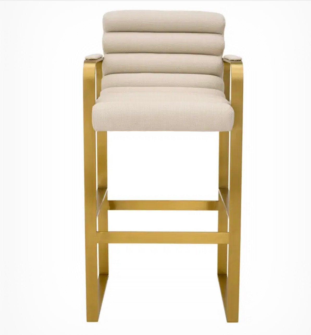 Eichholtz Olsen Barkruk Scalea Sand 2 stuks voor €1000,-, Huis en Inrichting, Ophalen, Met voetsteun, Nieuw, 90 cm of meer