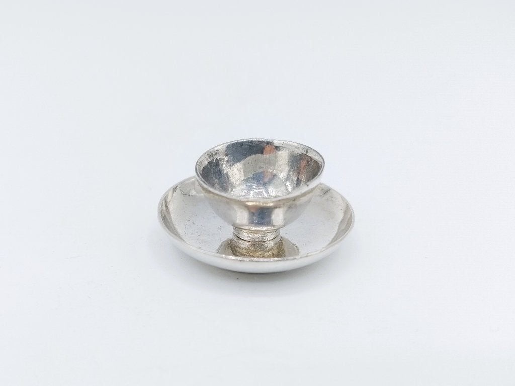 Zilveren miniatuur, bord en kom, F. van Strant II, 1738