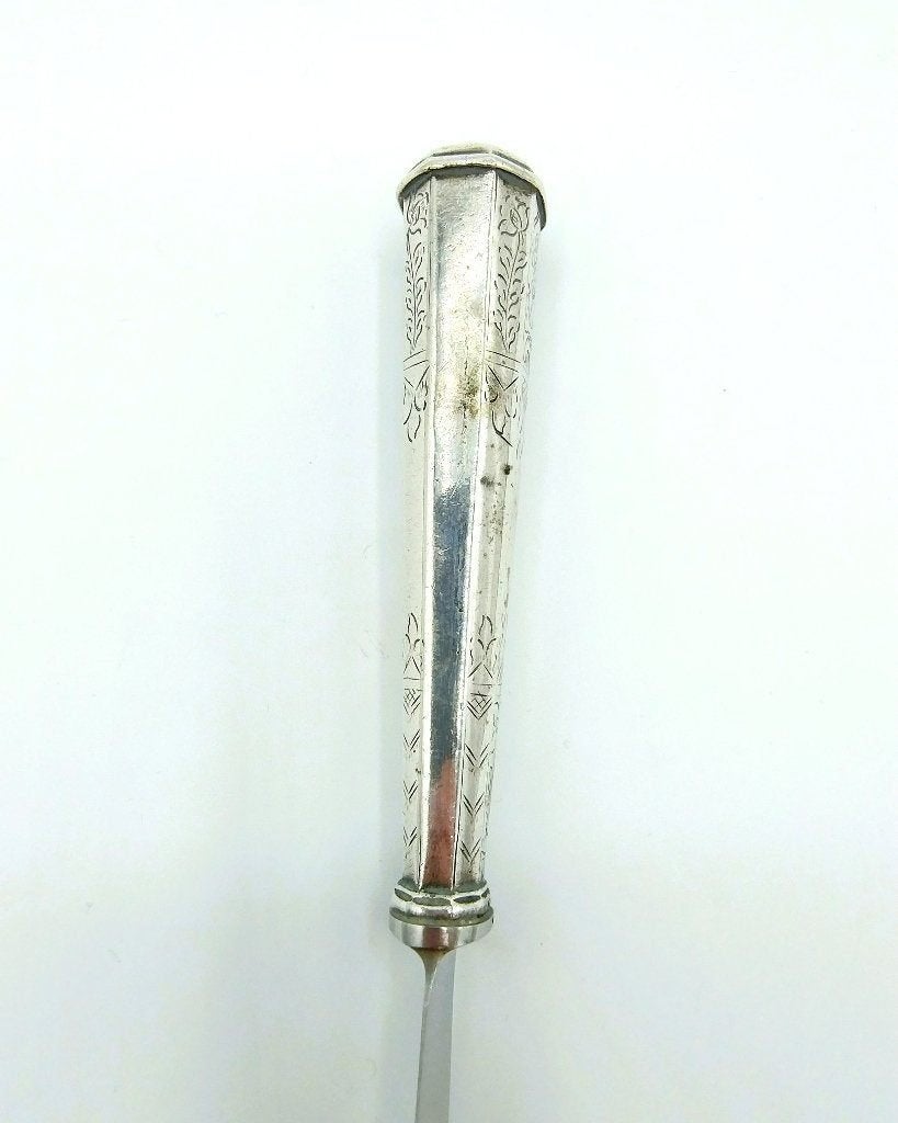 Zilveren mesheft, stalen lemmet, Willem Ernens, Hoorn. 1790, Verzenden, Zilver