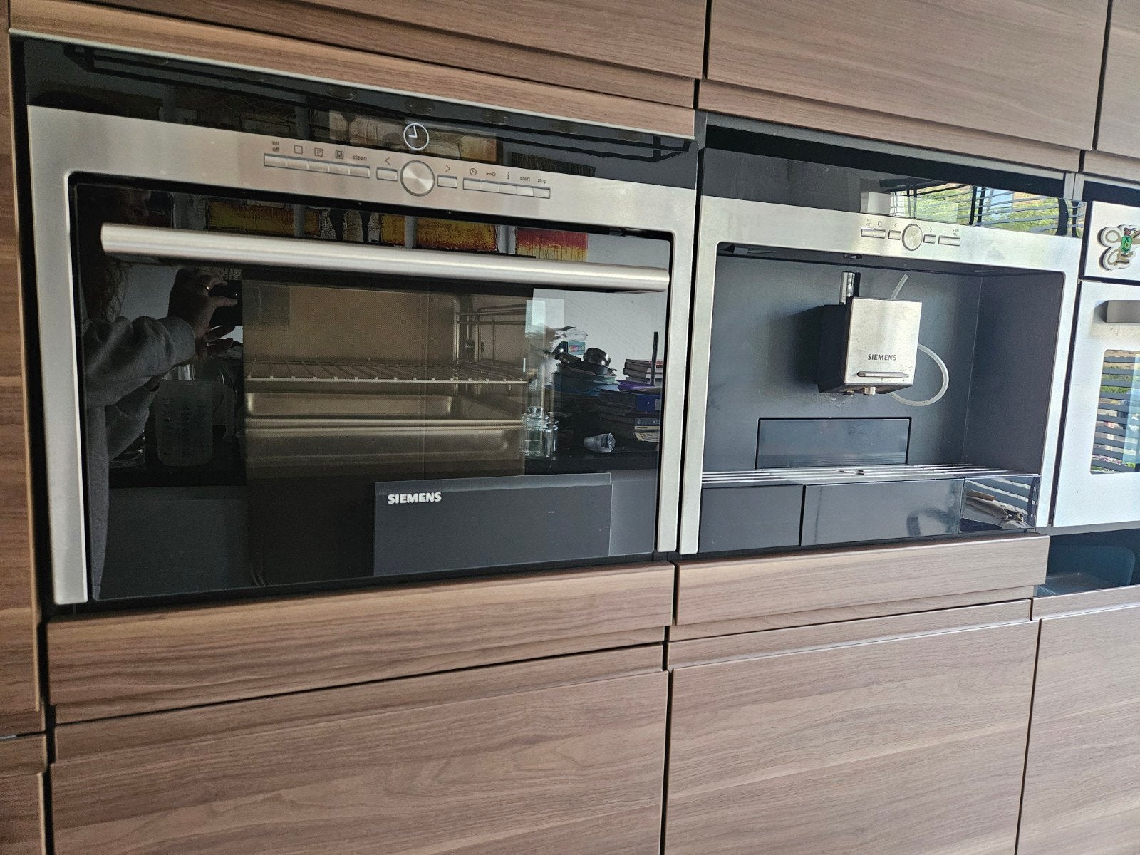 Siemens Stoomoven en Koffieapparaat - Inbouw set, Witgoed en Apparatuur, Koffiezetapparaten, Gebruikt, Koffiemachine, Ophalen