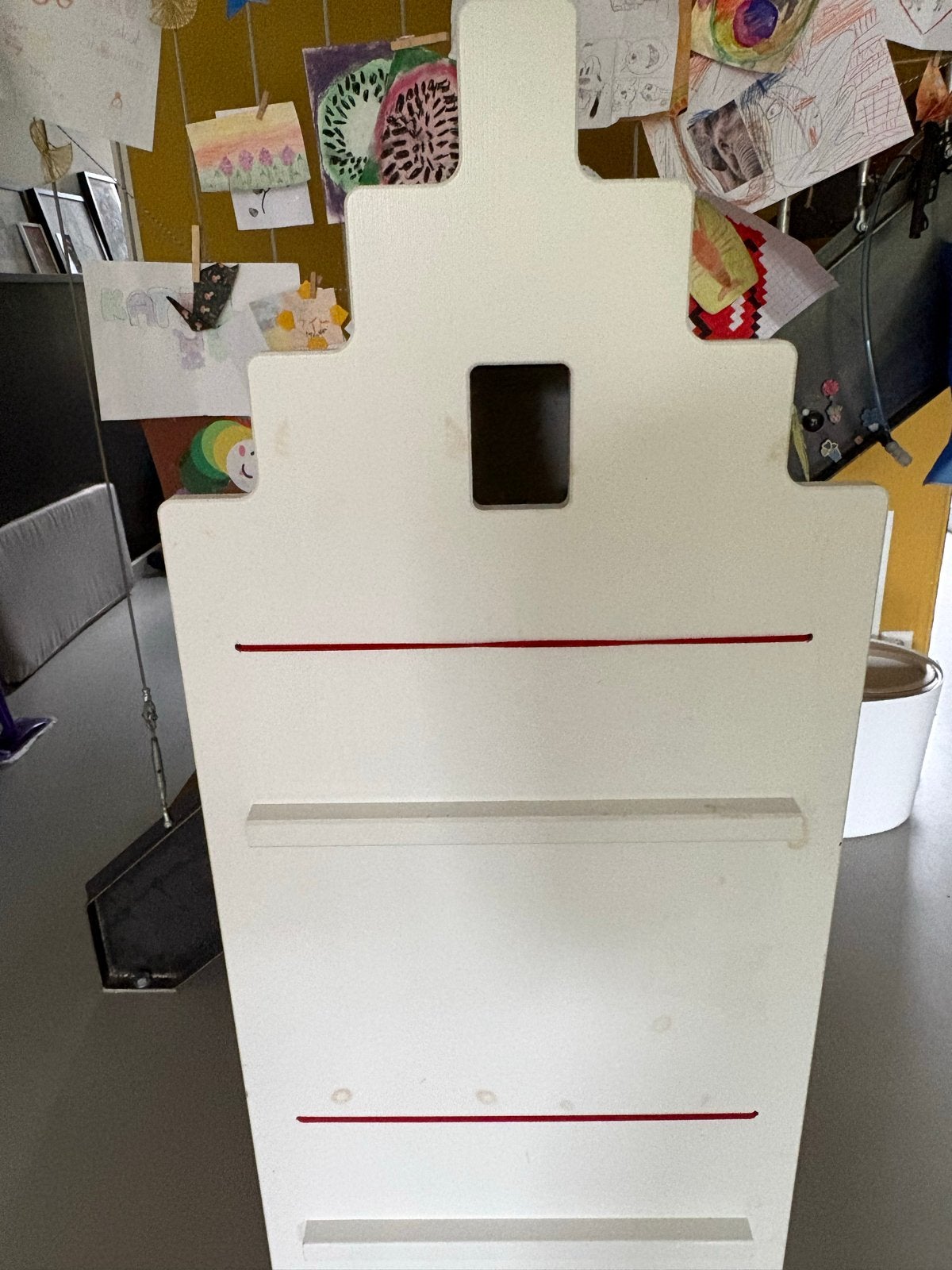 Grachtenpand Boekenkast/Opbergkast - Wit Hout, Ophalen, Minder dan 50 cm, Gebruikt, 100 tot 150 cm