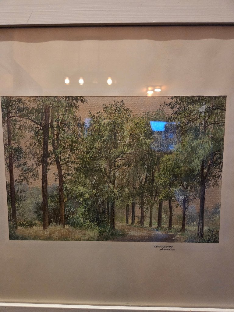 Pastel "Tienrayseweg" – Bert Coppus – 1958 – 51 x 41 cm, Antiek en Kunst, Ophalen, Doek, Realistisch, Gedateerd