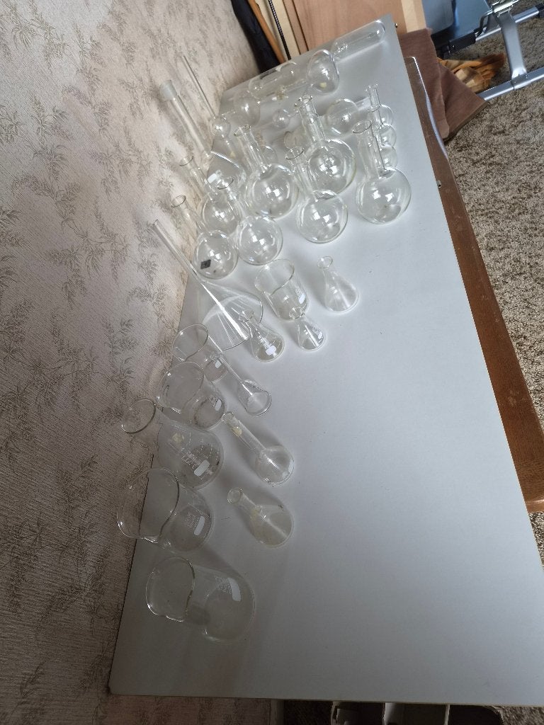 Diverse laboratoriumglas set, Ophalen, Gebruikt