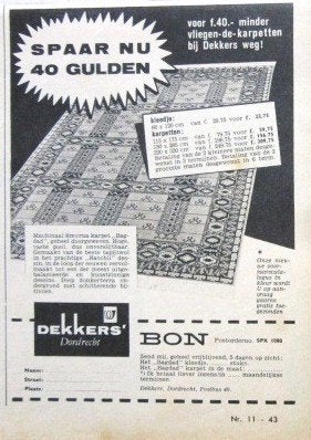 12 vintage advertenties reclames meubels 1950-59 interieur, Ophalen of Verzenden, Gebruikt, Overige typen