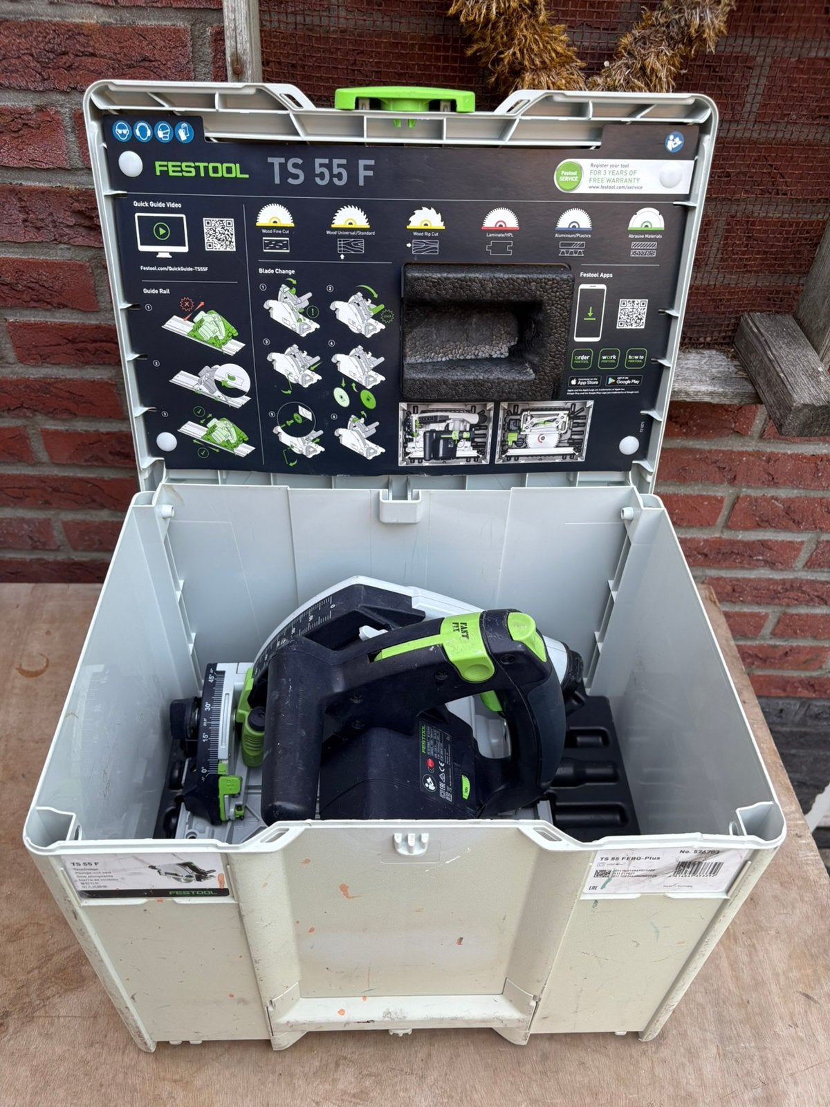 Festool ts 55 FEBQ plus invalzaag met geleider., Ophalen, Gebruikt
