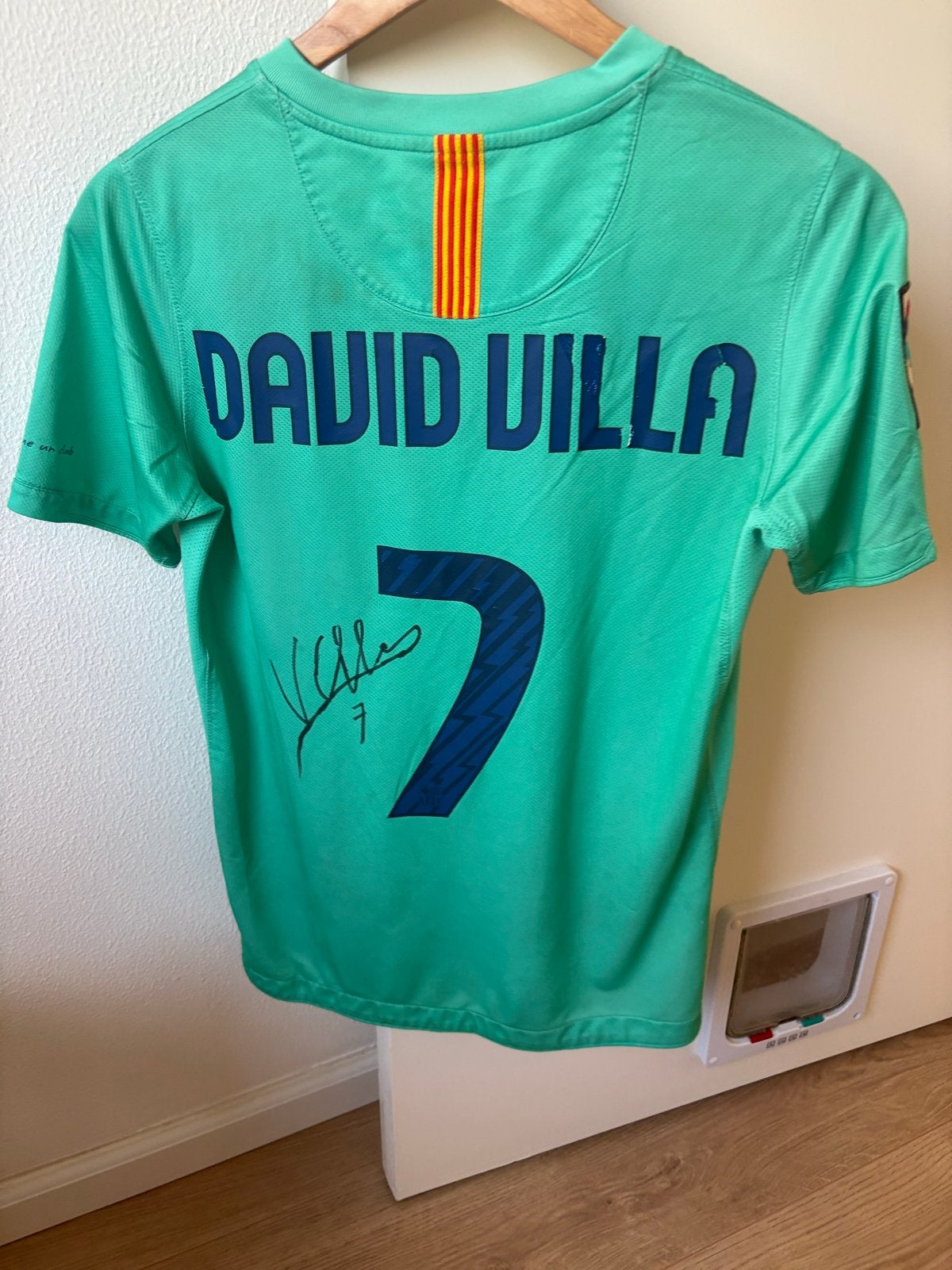 Gesigneerd David Villa FC Barcelona Shirt - Authentiek, Ophalen of Verzenden, Zo goed als nieuw, Shirt