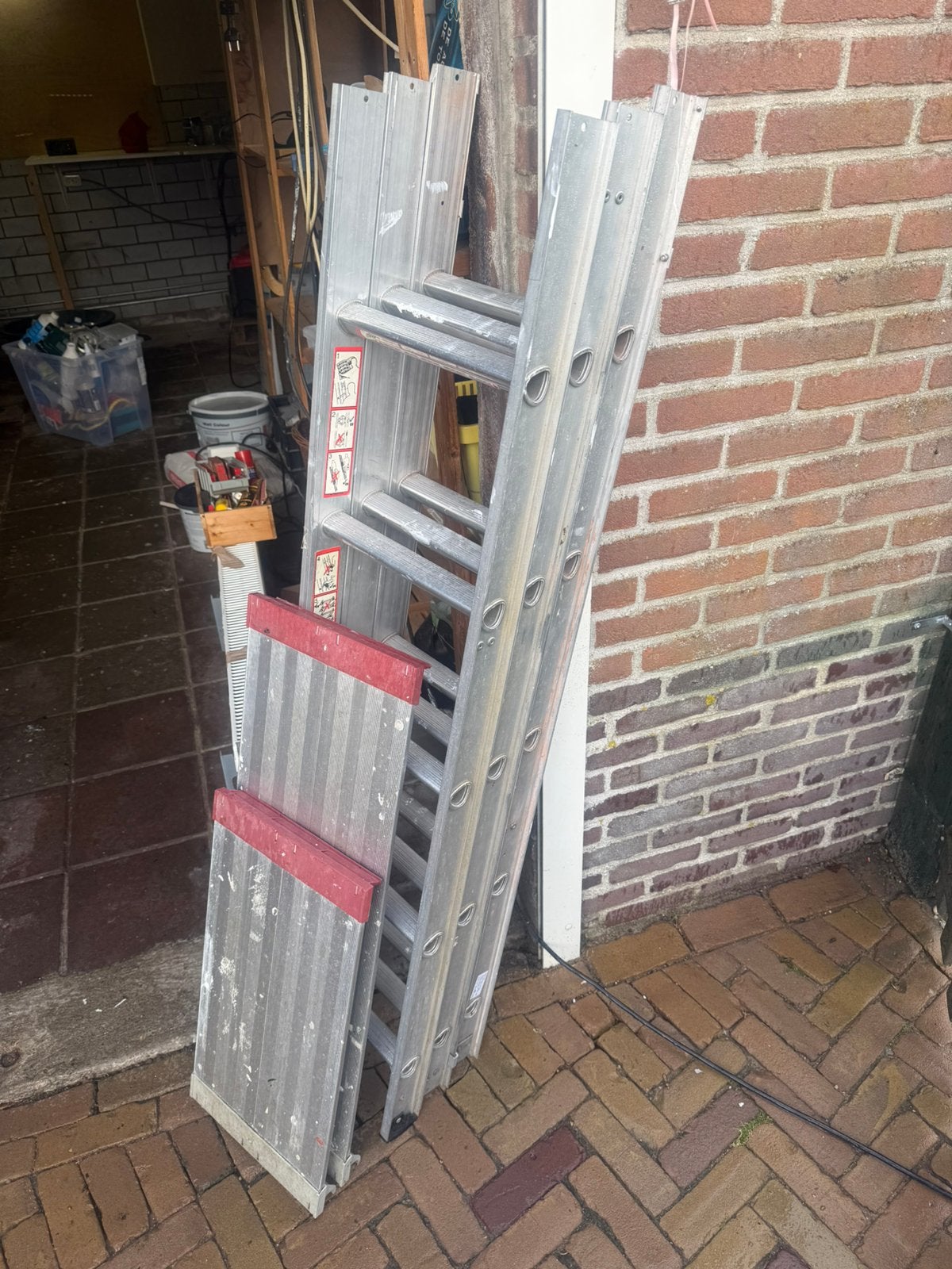 Multifunctionele Ladder met Werkplatform, Ophalen, Gebruikt, Ladder, Opvouwbaar of Inschuifbaar