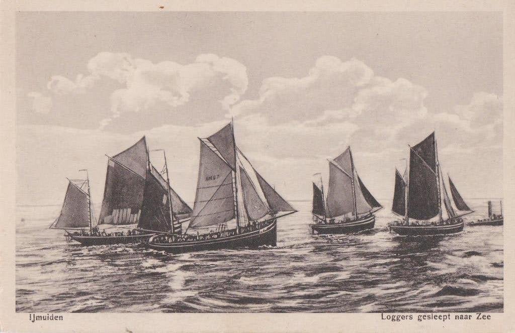 ijmuiden  loggers slepen naar zee  1916 tekst zegel, Ophalen of Verzenden, Voor 1920, Noord-Brabant