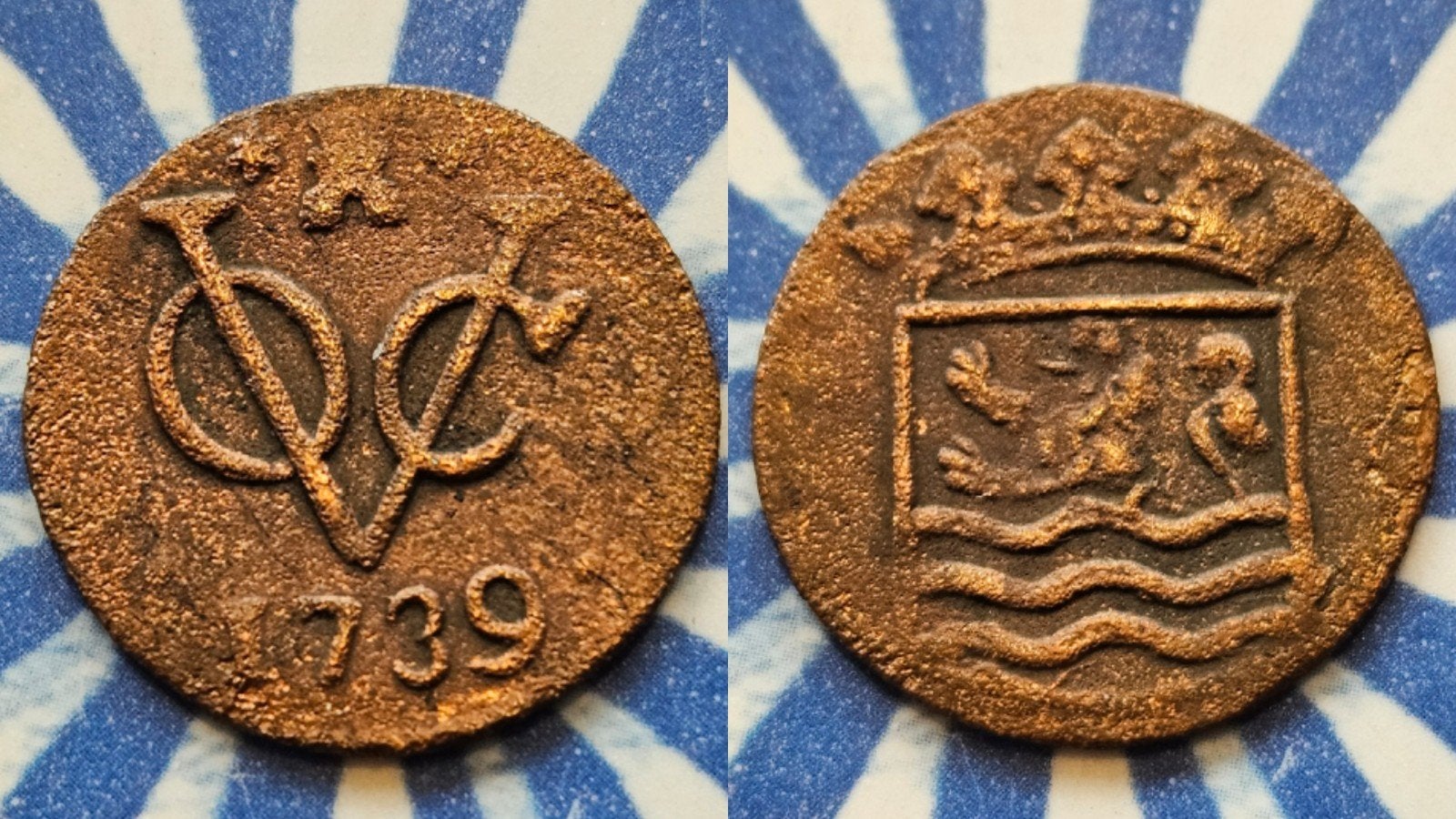 Schaarse oude munt VOC duit Zeeland 1739, Ophalen of Verzenden, Vóór koninkrijk, Overige waardes, Losse munt