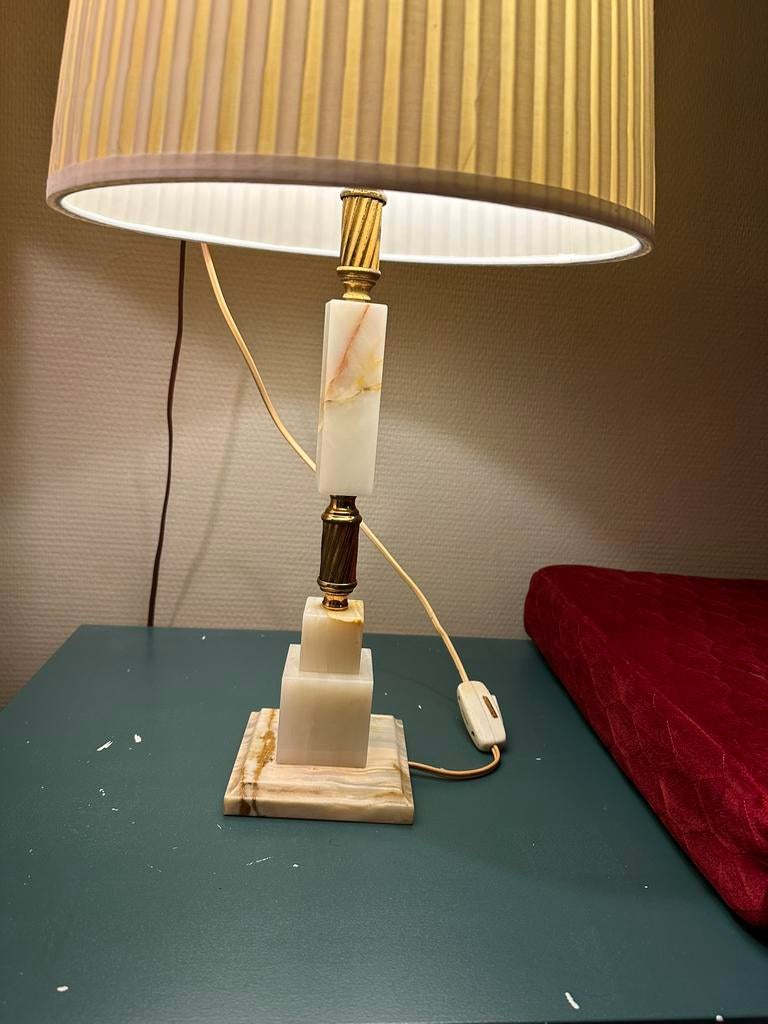 Vintage onyx lamp staand, Huis en Inrichting, Lampen | Tafellampen, Ophalen of Verzenden, 50 tot 75 cm