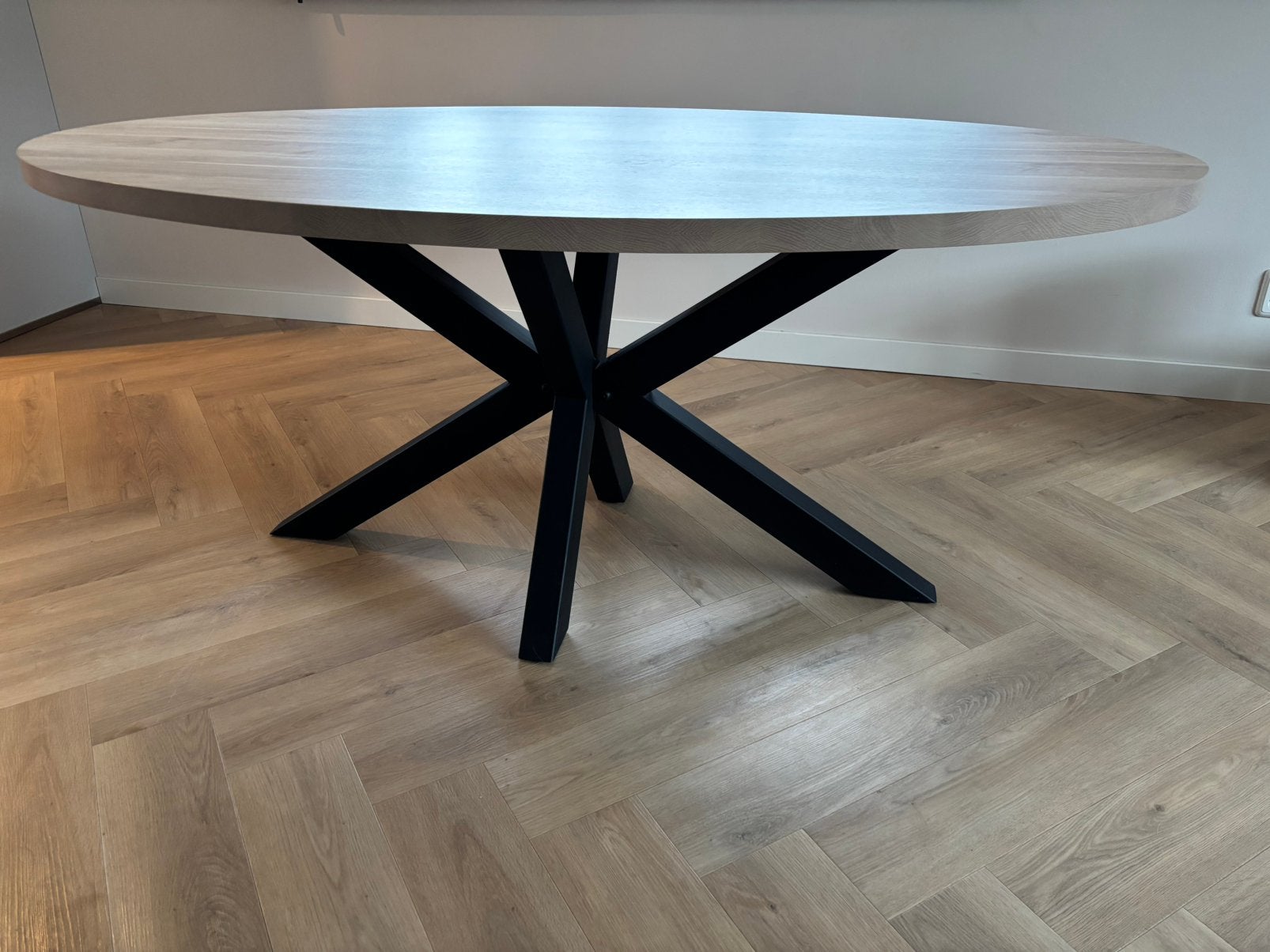 Ovale eettafel 180cm, Ophalen, Gebruikt, 150 tot 200 cm, 200 cm of meer