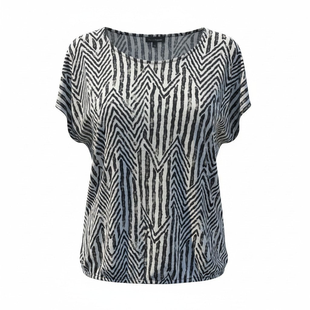 Charles Vögele top met zwart-witte print maat XL, Kleding | Dames, T-shirts, Zwart, Maat 46/48 (XL) of groter, Ophalen of Verzenden