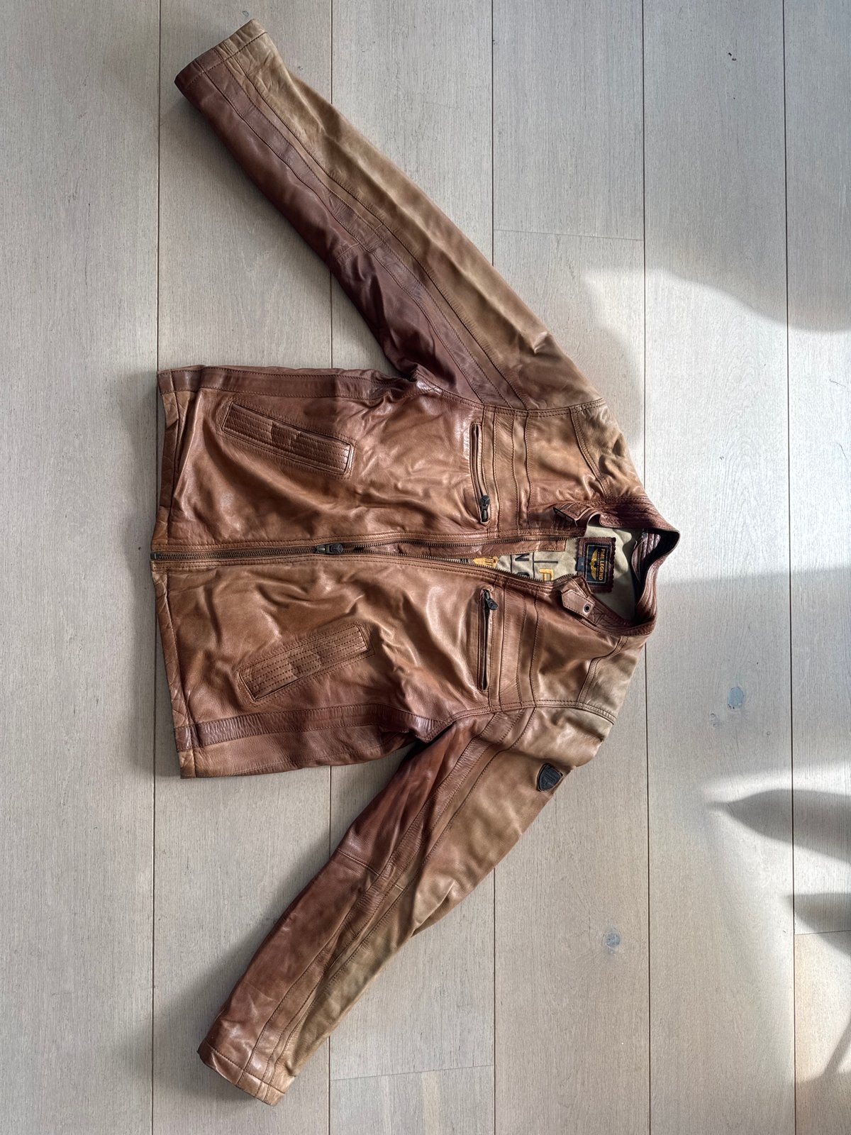 PME Legend Leren Jas - Bruin - Maat M, Ophalen, Zo goed als nieuw, Maat 48/50 (M), Bruin