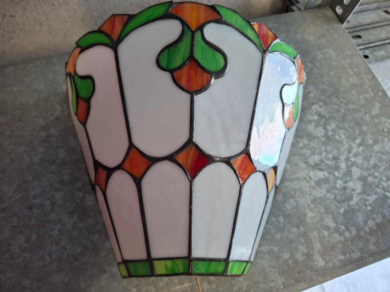 Glas in lood wandlampje - Vintage sfeerverlichting, Ophalen of Verzenden, Gebruikt