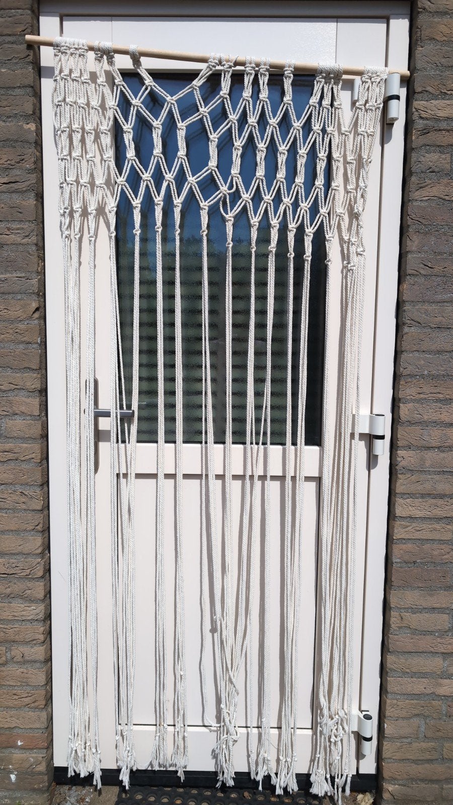 Handgemaakt Macramé Gordijn - Bohemian Stijl, Ophalen, Gordijn, Crème, Katoen