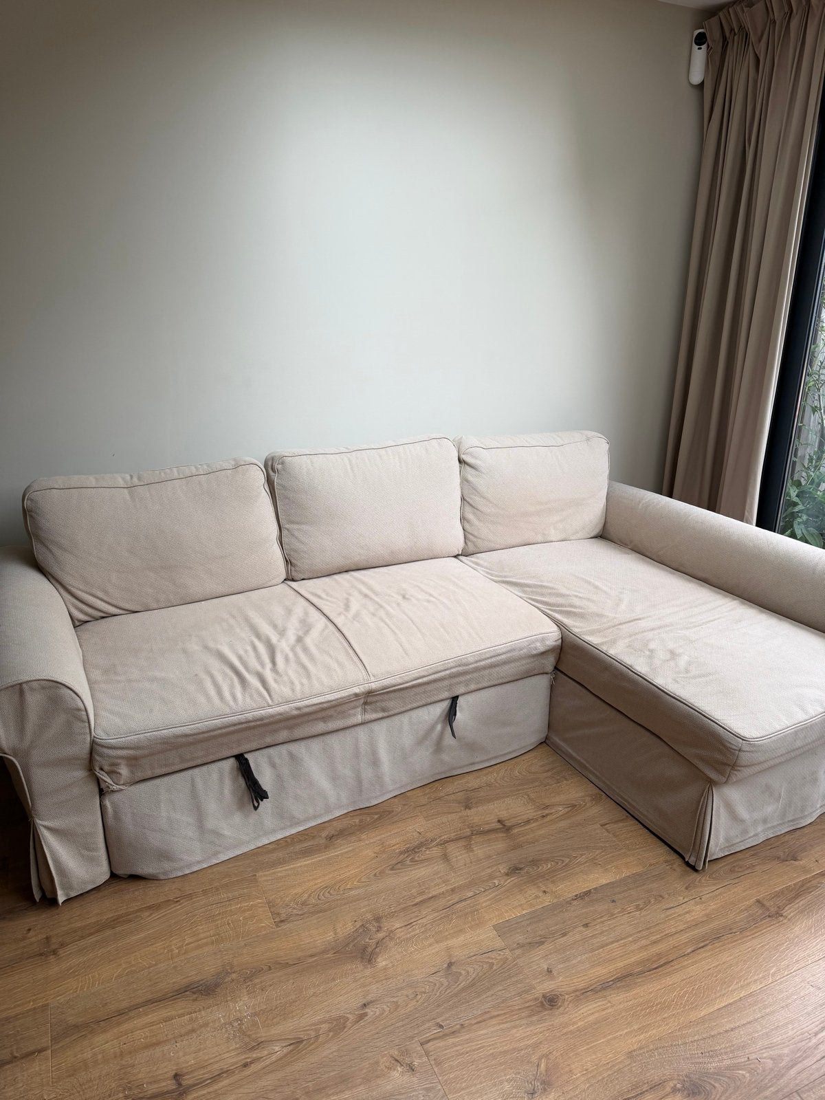 IKEA BACKABRO Sofa bed with chaise longue, Ophalen, Gebruikt, Hoekbank, Driepersoons