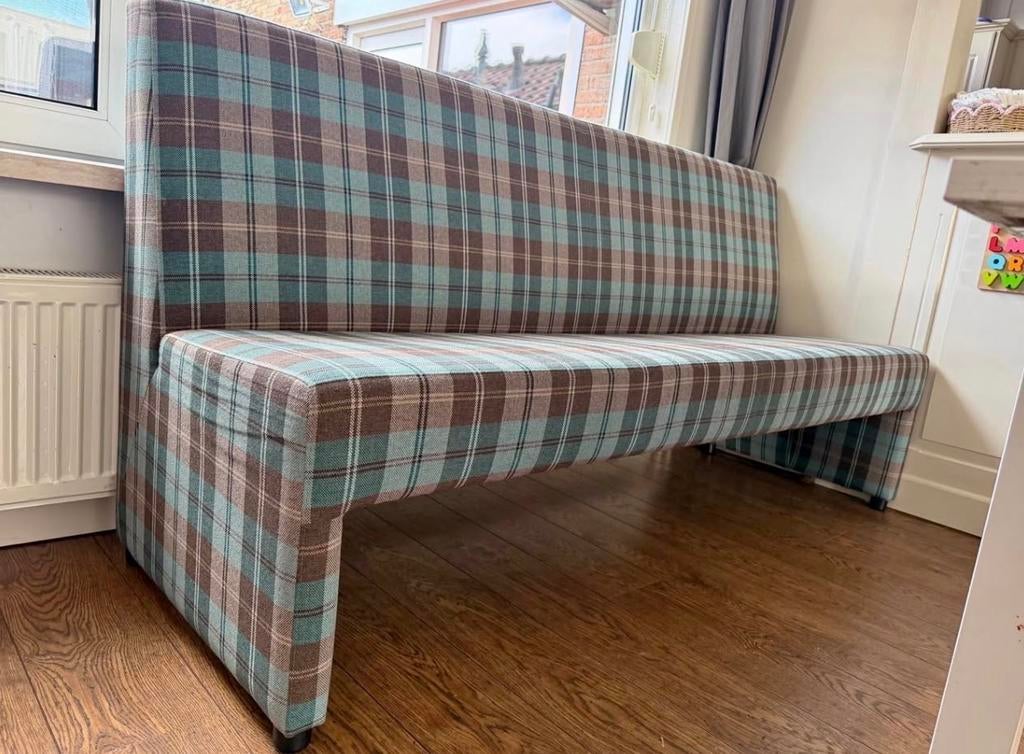 Eetbank 2 meter breed, zithoogte 47/48 cm, Ophalen, Minder dan 75 cm, 150 tot 200 cm, Zo goed als nieuw