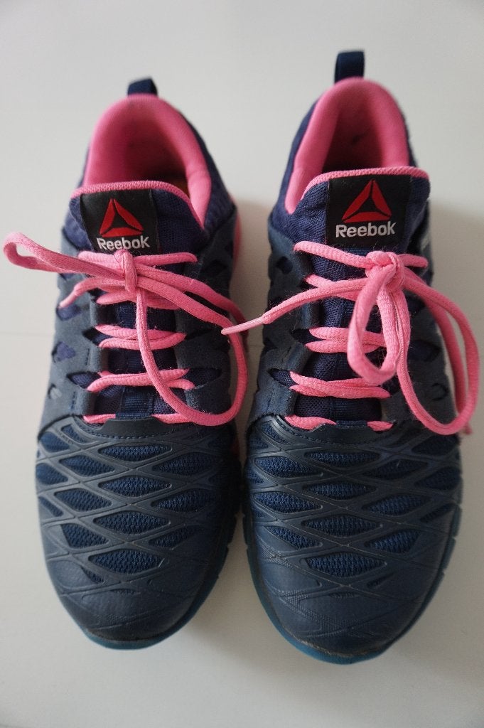 Reebok sneakers sportschoenen blauw roze maat 38 schoenen, Blauw, Ophalen of Verzenden, Gedragen, Sneakers of Gympen