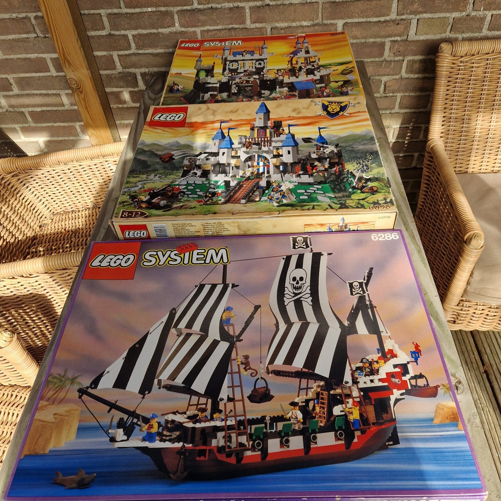 Lego System Piratenschip en Kasteel (Vintage), Kinderen en Baby's, Gebruikt, Inclusief doos, Lego, Complete set