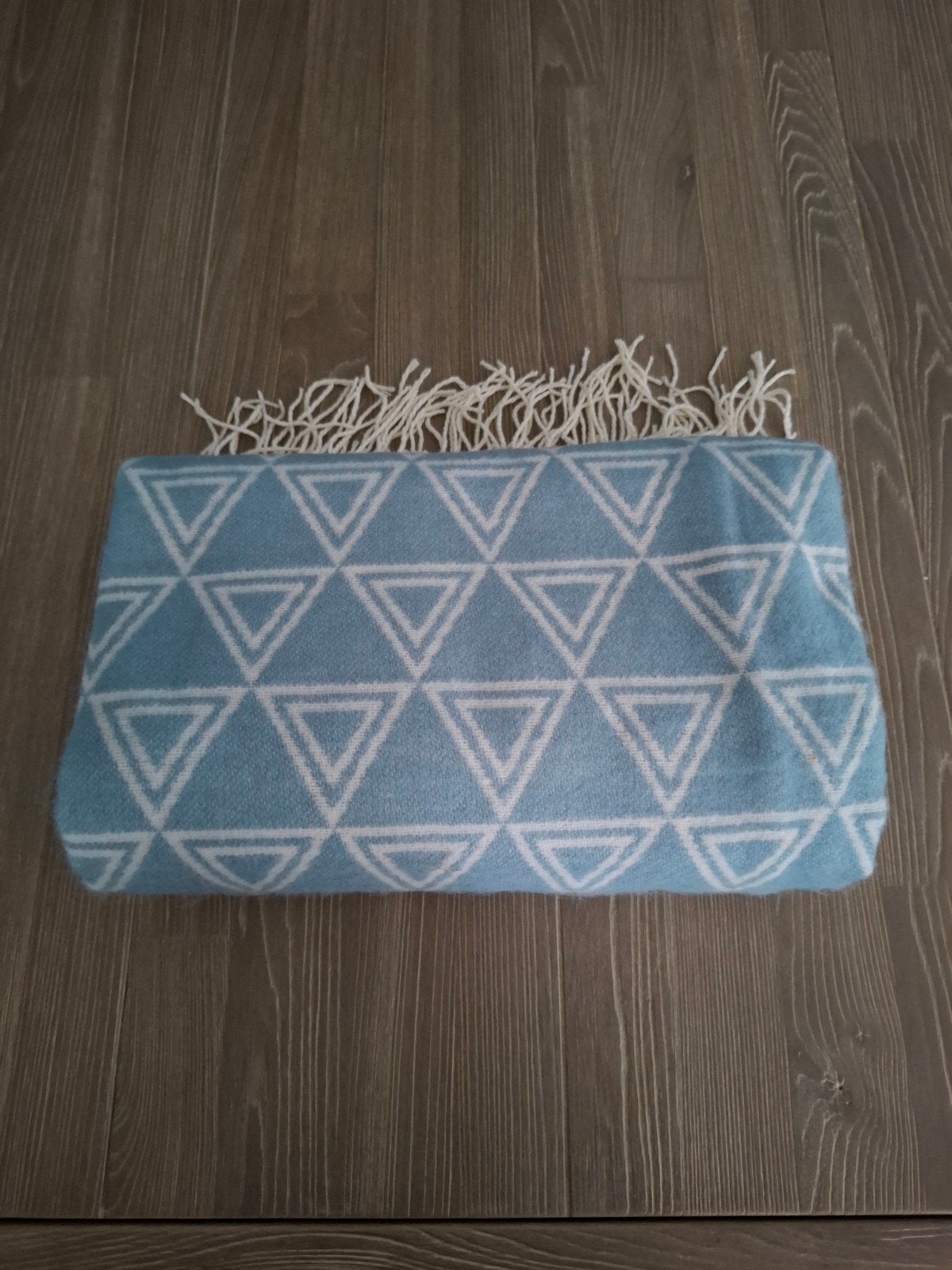 Nieuw Acryl Plaid met Geometrisch Patroon - Blauw & Wit, Nieuw, Ophalen of Verzenden, Plaid, Blauw