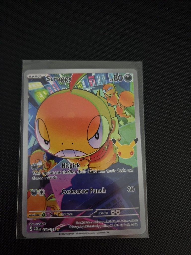 Pokémon TCG 30th Celebration Scraggy 140/128, Ophalen of Verzenden