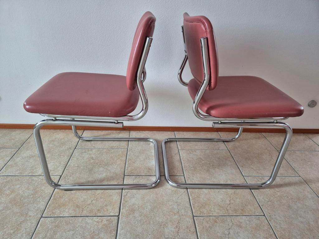2 eetkamerstoelen retro, oud roze, Ophalen, Gebruikt, Twee, Overige kleuren