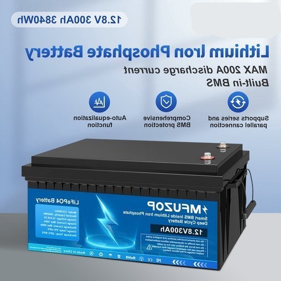 12,8V 300Ah LiFePO4 Accu – Lithium Accu – Camper Accu, Hobby en Vrije tijd, Overige Hobby en Vrije tijd, Nieuw, Verzenden