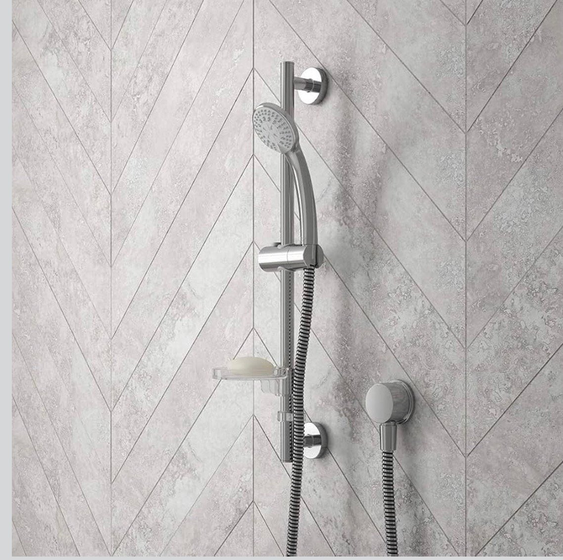 🚿 Douche chroom glijstangset Ideal Shower Kit S3 (nieuw), Doe-het-zelf en Verbouw, Sanitair, Ophalen of Verzenden, Nieuw, Chroom