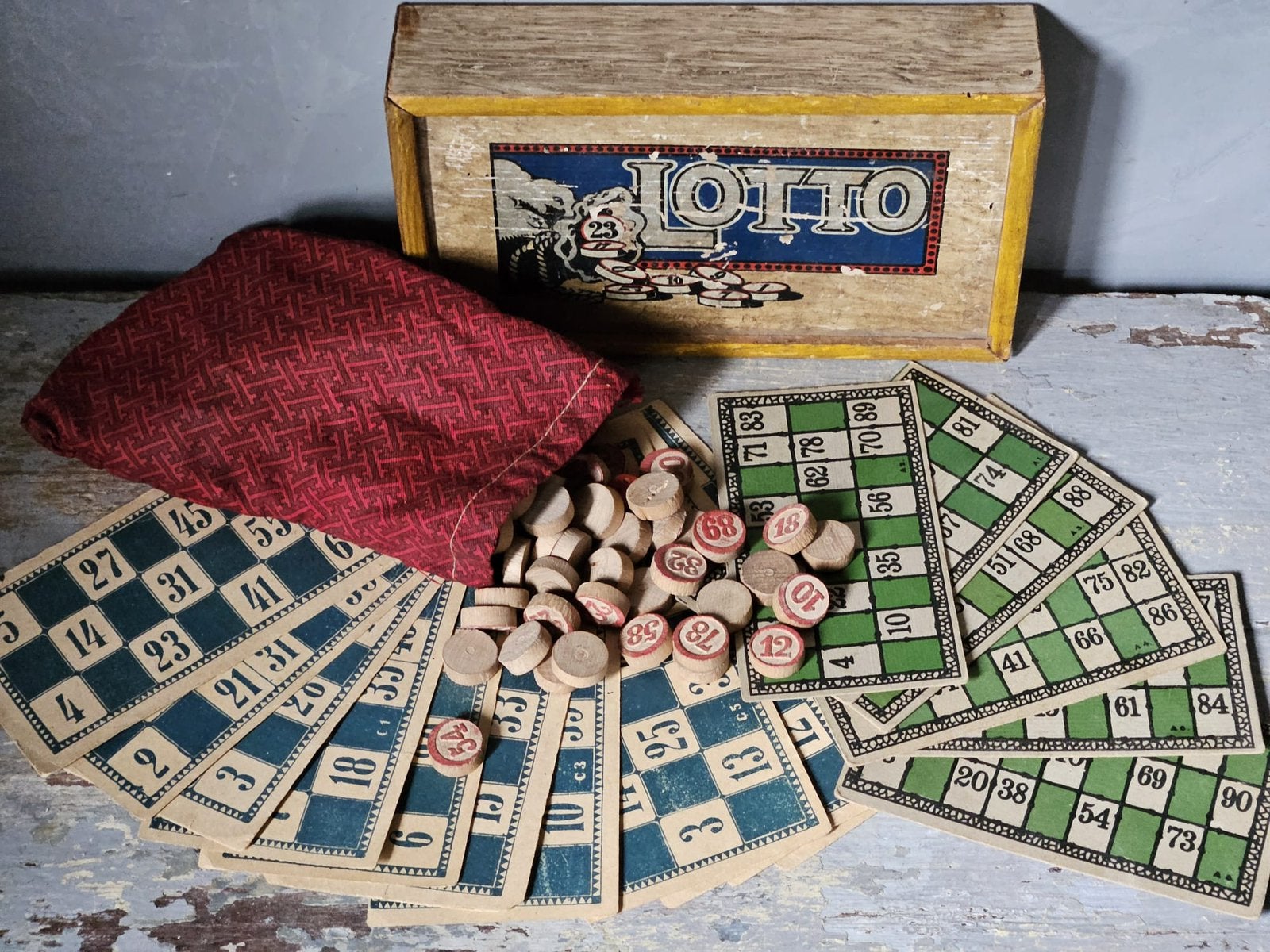 Antiek Lotto / bingo spel, Ophalen of Verzenden