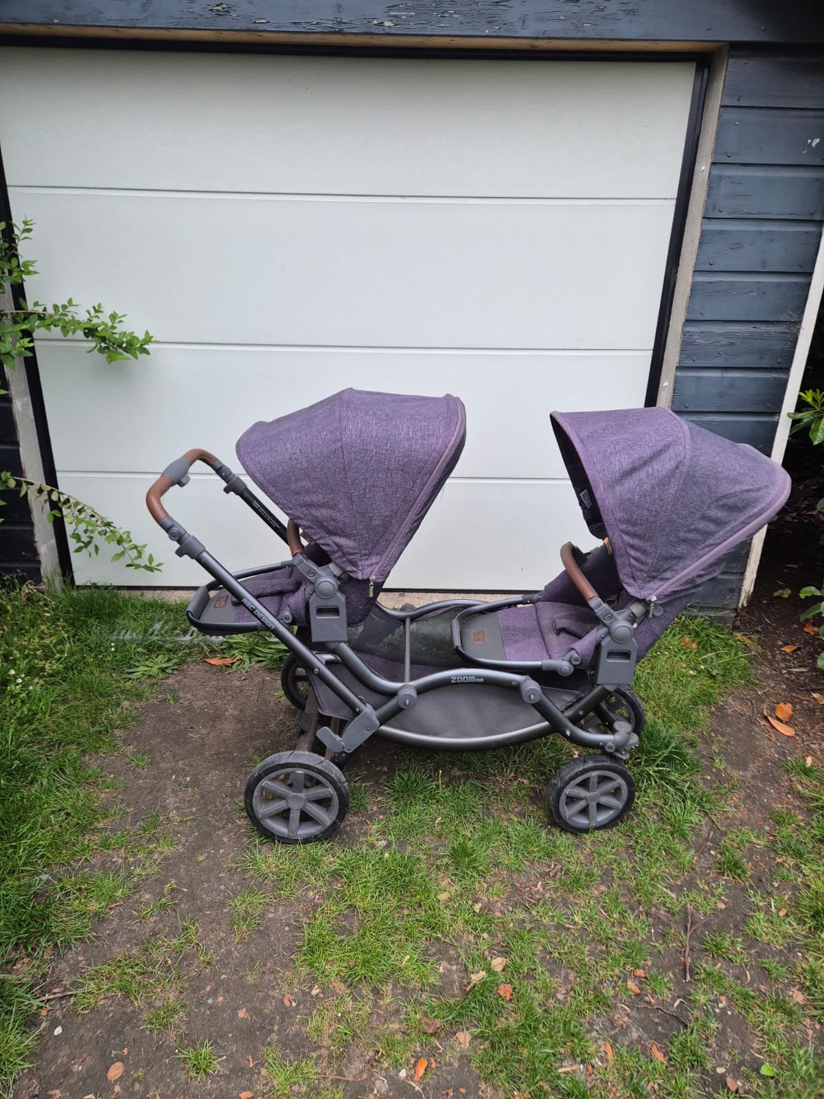 Duowagen ABC Zoom Air zwart frame / Purple Heather stoelen, Ophalen, Zo goed als nieuw, Overige merken, Duowagen