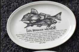 servies merk GIEN bord met vis afbeelding, Huis en Inrichting, Keuken | Servies, Overige merken, Ophalen of Verzenden, Zo goed als nieuw