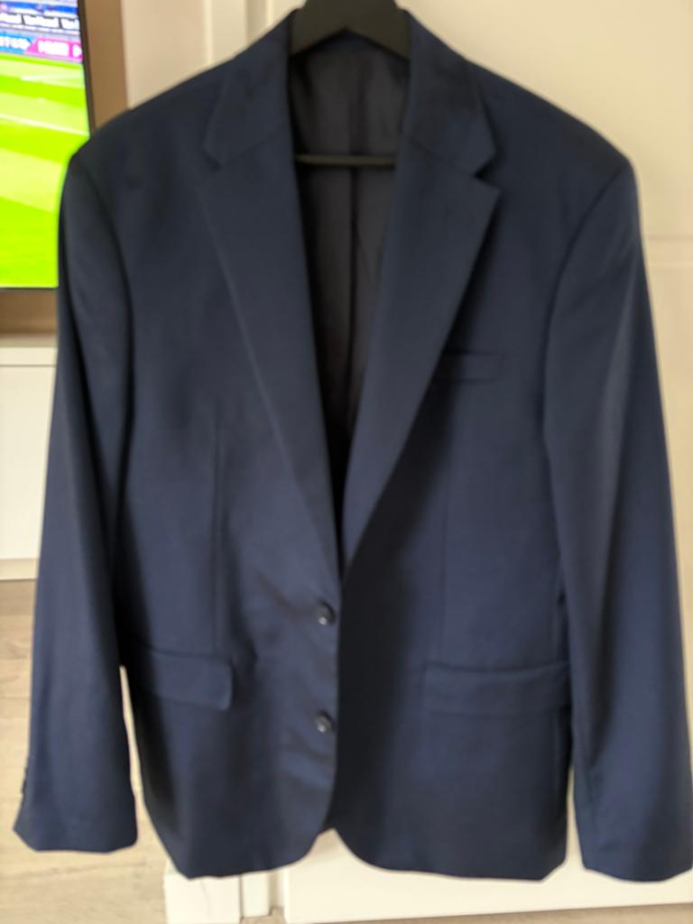 Donkerblauw pak C&A compleet, Kleding | Heren, Kostuums en Colberts, Ophalen of Verzenden, Zo goed als nieuw, Maat 48/50 (M), Blauw