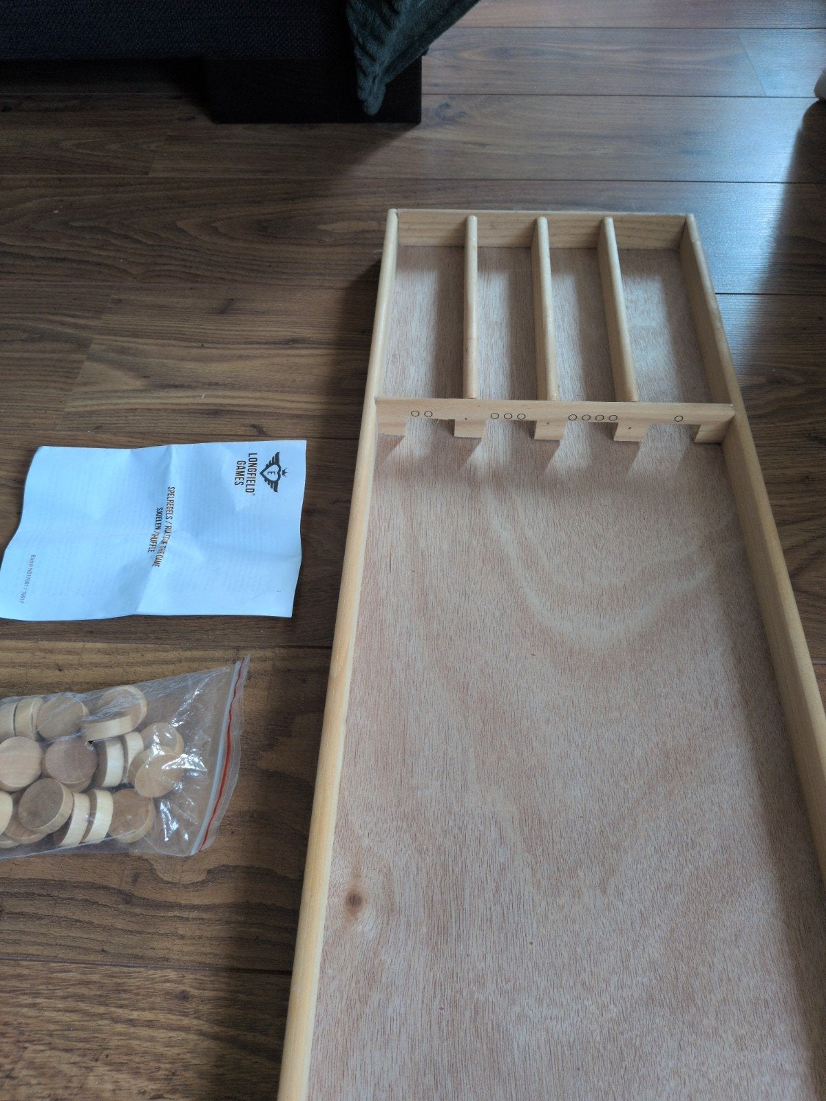 Longfield Mini Sjoelbak inclusief 22 stenen, Ophalen, Een of twee spelers, Longfield Games, Zo goed als nieuw