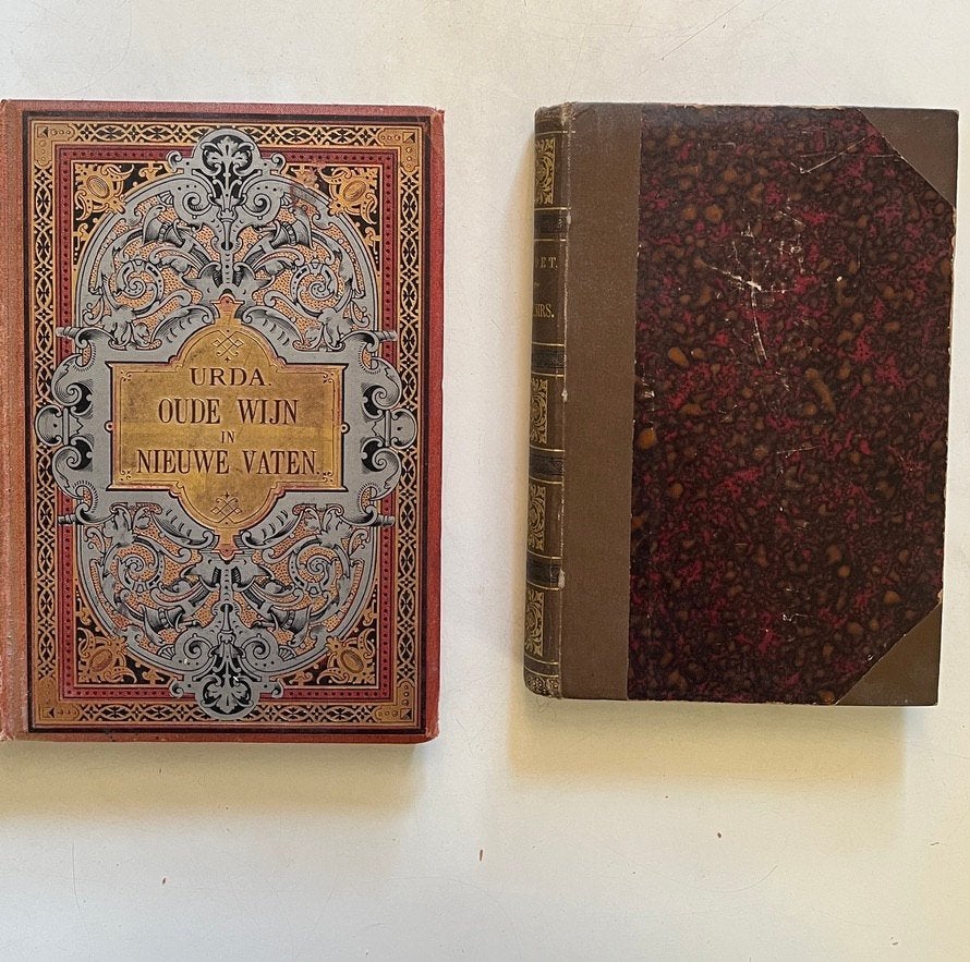 Twee antieke boeken, Antiek en Kunst, Ophalen of Verzenden