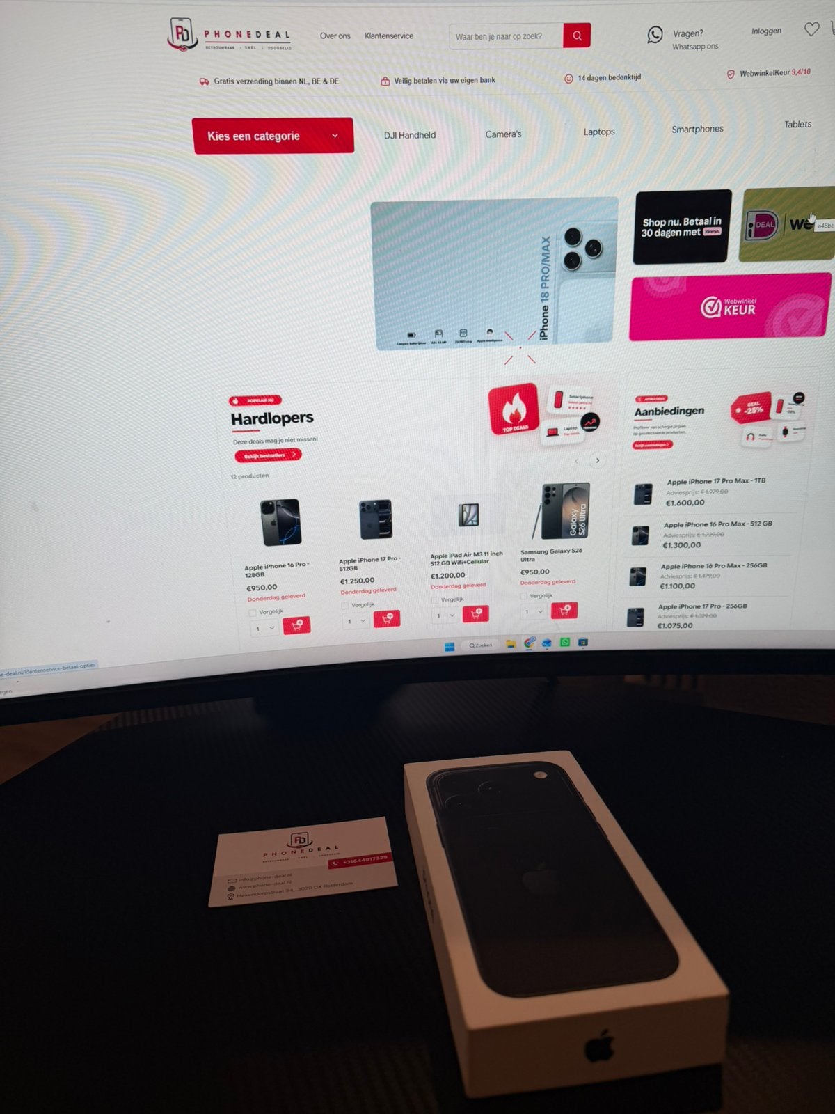 iPhone 18 Pro 256GB Zwart – Factuur en Garantie